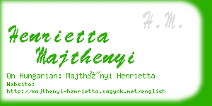 henrietta majthenyi business card